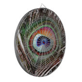 Farbenfrohe Kupfer Peacock Feaather Dartscheibe (Vorderseite Links)