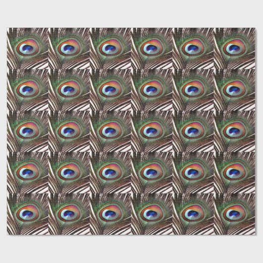 Farbenfrohe Kupfer Peacock Feaather Geschenkpapier (Flach)