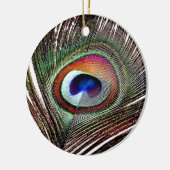Farbenfrohe Kupfer Peacock Feaather Keramik Ornament (Links)