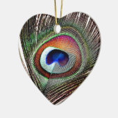 Farbenfrohe Kupfer Peacock Feaather Keramikornament (Links)