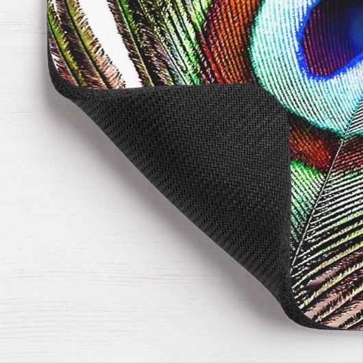 Farbenfrohe Kupfer Peacock Feaather Mousepad (Ecke)