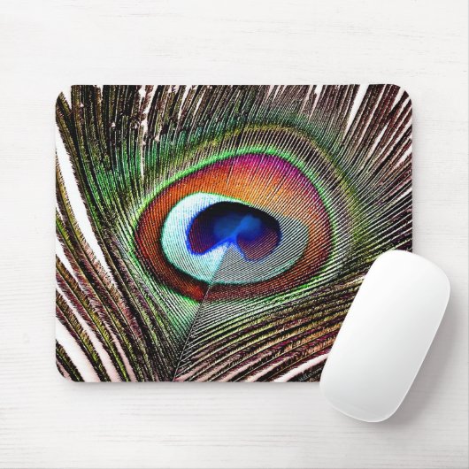 Farbenfrohe Kupfer Peacock Feaather Mousepad (Mit Mouse)