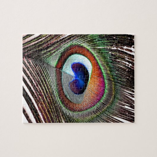 Farbenfrohe Kupfer Peacock Feaather Puzzle (Horizontal)