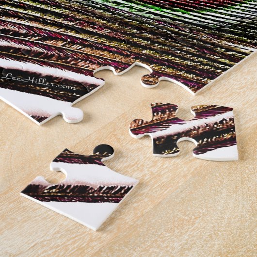 Farbenfrohe Kupfer Peacock Feaather Puzzle (Seite)