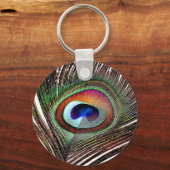 Farbenfrohe Kupfer Peacock Feaather Schlüsselanhänger (Vorderseite)