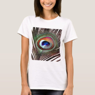 Farbenfrohe Kupfer Peacock Feaather T-Shirt