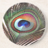 Farbenfrohe Kupfer Peacock Feaather Untersetzer (Vorne)