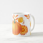 Farbenfrohe Kürbis im Oktober Herbstmuster Kaffeetasse (VorderseiteRechts)