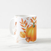 Farbenfrohe Kürbis im Oktober Herbstmuster Kaffeetasse (Vorderseite Links)