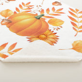 Farbenfrohe Kürbis im Oktober Herbstmuster Sherpadecke (3/4)