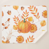Farbenfrohe Kürbis im Oktober Herbstmuster Sherpadecke (Vorderseite (Horizontal))