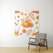Farbenfrohe Kürbis im Oktober Herbstmuster Wandteppich (Beispiel)