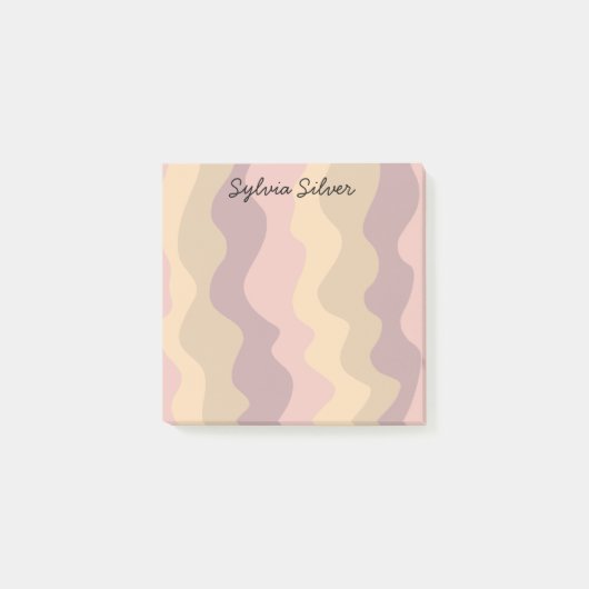 Farbenfrohe Kurven CUSTOM Chic Monogramm Personali Post-it Klebezettel (Vorderseite)