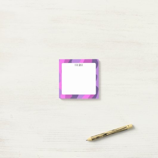 Farbenfrohe Kurven CUSTOM Chic Monogramm Personali Post-it Klebezettel (Auf Schreibtisch)