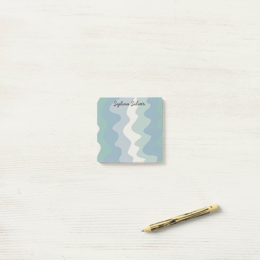 Farbenfrohe Kurven CUSTOM Chic Monogramm Personali Post-it Klebezettel (Auf Schreibtisch)