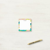 Farbenfrohe Kurven CUSTOM Chic Monogramm Personali Post-it Klebezettel (Auf Schreibtisch)