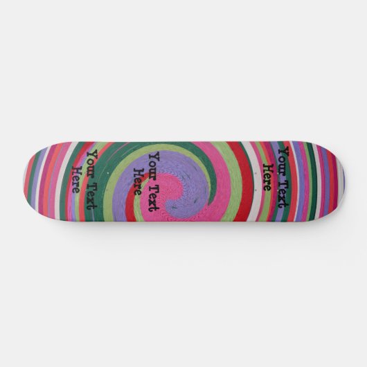 farbenfrohe Kurven modernes abstraktes Design Skateboard (Horizontal)