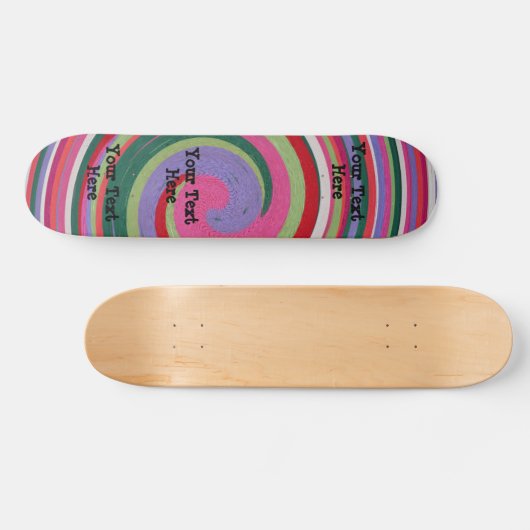 farbenfrohe Kurven modernes abstraktes Design Skateboard (Horizontal)