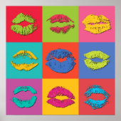 Farbenfrohe Kusslippen Poster (Vorne)