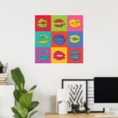 Farbenfrohe Kusslippen Poster (Heimbüro)