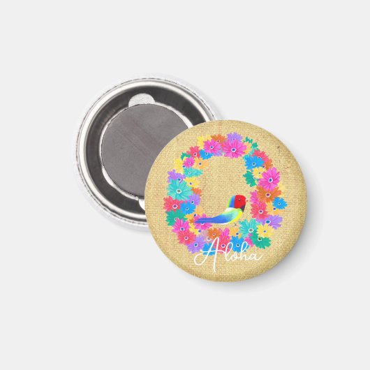 Farbenfrohe Küsten-Rustic-Vogel 'Aloha'  Magnet (Vorderseite/Rückseite)