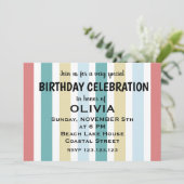 Farbenfrohe Küstenstrände zum Geburtstag Einladung (Stehend Vorderseite)