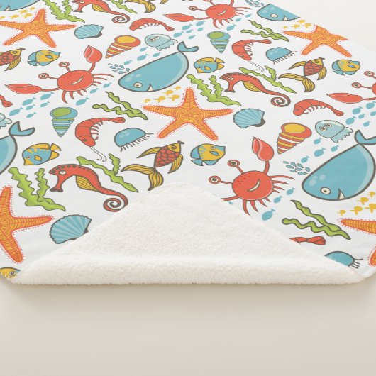 Farbenfrohe Küstenstrandmuster Sherpadecke (3/4)