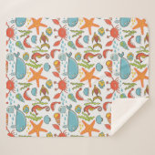 Farbenfrohe Küstenstrandmuster Sherpadecke (Vorderseite (Horizontal))