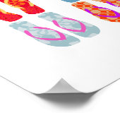 Farbenfrohe KüstenSummer Beach Flip Flops Poster (Ecke)