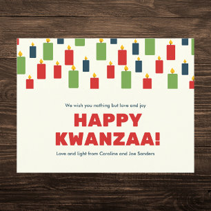 Farbenfrohe Kwanzaa Candle Pattern Feiertagspostkarte