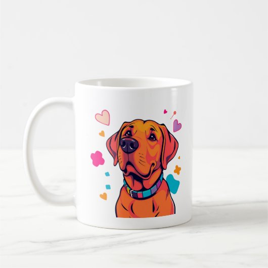 Farbenfrohe Labrador Hunde Kunst Kaffeetasse (Links)