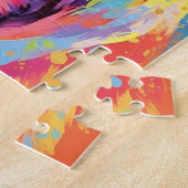 Farbenfrohe Labrador Puzzle (Seite)