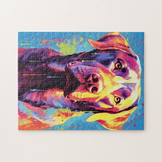 Farbenfrohe Labrador Puzzle (Horizontal)