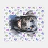 Farbenfrohe Labrador Retriever Hund Lover Paw Prin Fleecedecke (Vorderseite (Horizontal))