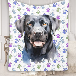Farbenfrohe Labrador Retriever Hund Lover Paw Prin Fleecedecke