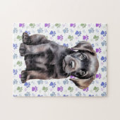 Farbenfrohe Labrador Retriever Puppy Paw Prints Puzzle (Horizontal)