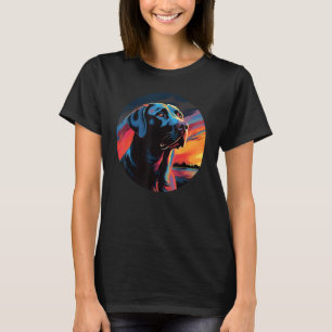Farbenfrohe Labrador Retriever Vater Mama Graffiti T-Shirt