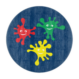 Farbenfrohe Lächelfarben Schneidebrett