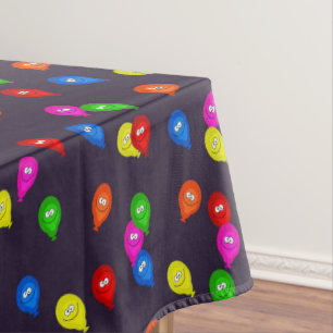 Farbenfrohe Lächeln Balloons schwarz Tischdecke
