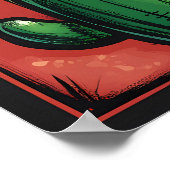 Farbenfrohe Lächeln Kakteen Grid Art für Kinder Poster (Ecke)