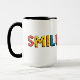 Farbenfrohe "LÄCHELN" Zwei-Ton-Kaffeetasse Tasse