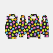 Farbenfrohe, lächelnde Emoji-Gesichter auf schwarz Geschenkschachtel (Ungefaltet)