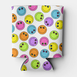 Farbenfrohe lächelnde Emoji-Gesichter Dosenkühler