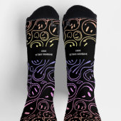 Farbenfrohe, lächelnde Gesichtshälfte Melken Smile Socken (Oben)