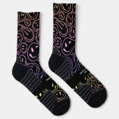 Farbenfrohe, lächelnde Gesichtshälfte Melken Smile Socken (Rechts)