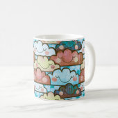 Farbenfrohe lächelnde Wolken Kaffeetasse (VorderseiteRechts)