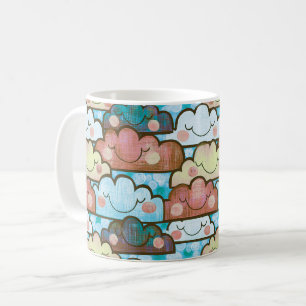 Farbenfrohe lächelnde Wolken Kaffeetasse