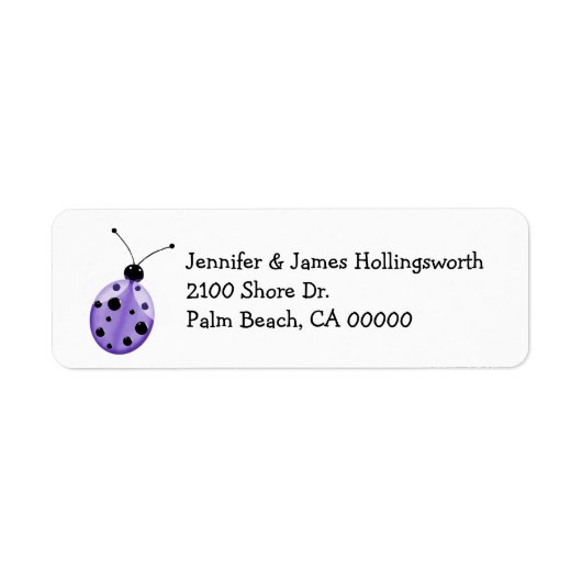 Farbenfrohe Ladybug Custom Return Address Label (Vorne)