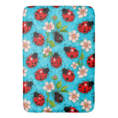 Farbenfrohe Ladybug-Muster mit Blume Badematte (Vorderseite Vertikal)
