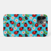 Farbenfrohe Ladybug-Muster mit Blume Case-Mate iPhone Hülle (Rückseite (Horizontal))